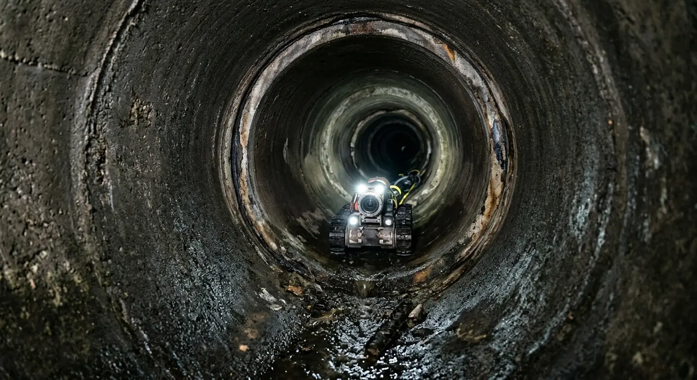 Robotic sewer camera inspecting pipe interior for Sewer Line Repair in Dover